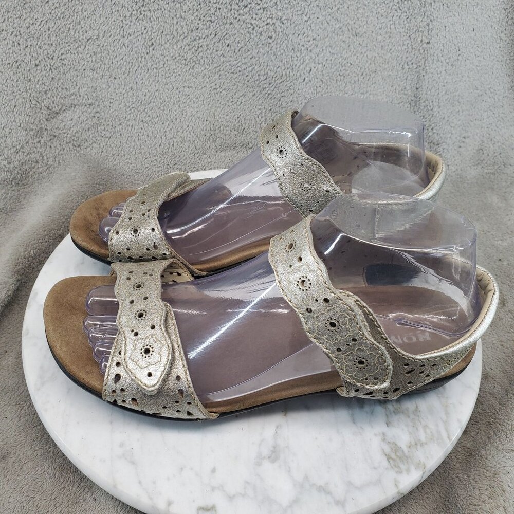 Romika Shoes Womens EU 38 US 7-7.5 Gold Leather Tahiti Sandals